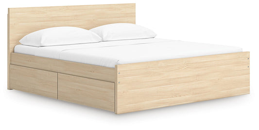 Onita King Panel Platform Bed with 2 Side Storage