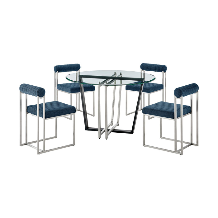 Devi Anastasia - Round Glass Dining Table Set