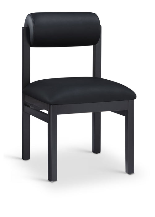 Roundhill - Faux Leather Dining Chair (Set of 2) - Black Frame