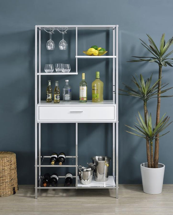 Figueroa - Wine Cabinet - White And Silver