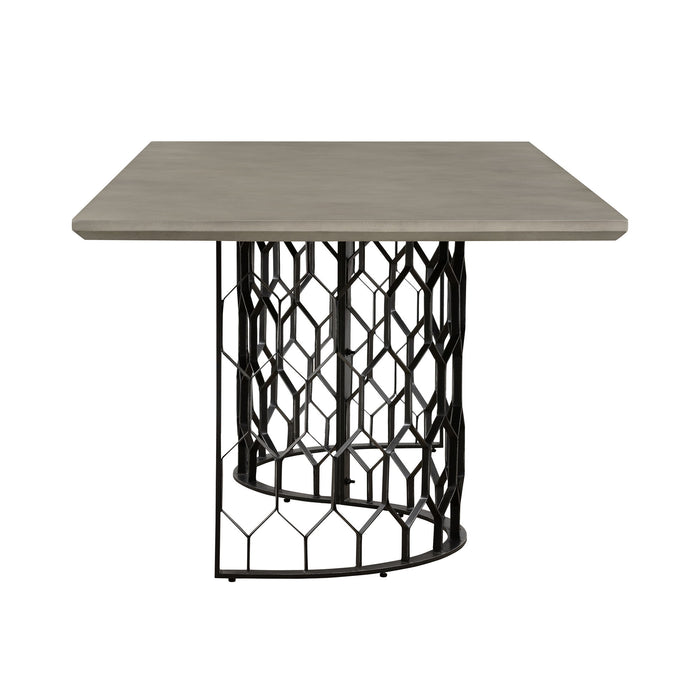 Solange - Rectangular Dining Table - Concrete / Black