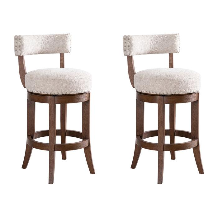 Mystic - Solid Wood Upholstered 26" Counter Height Swivel Barstool