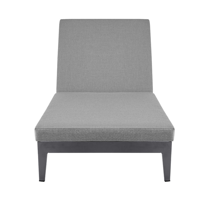 Menorca - Outdoor Patio Adjustable Chaise Lounge Chair - Gray