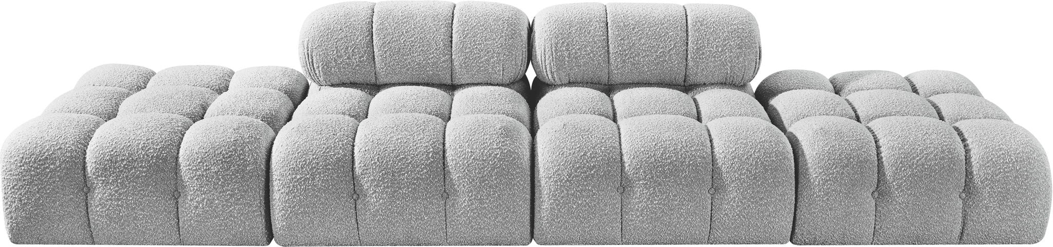 Ames - 4 Piece Boucle Upholstered Modular Sofa With 2 Backless Seats