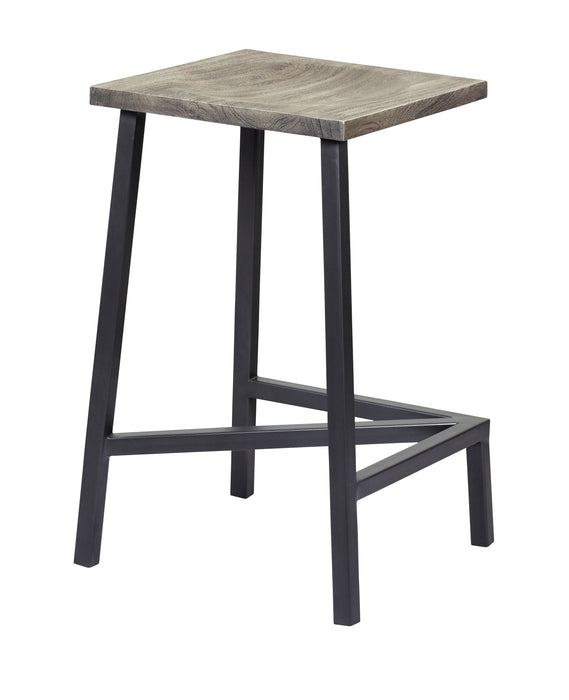 Yukon - Counter Height Backless Barstools (Set of 2) - Sandblast Gray / Gunmetal Finish