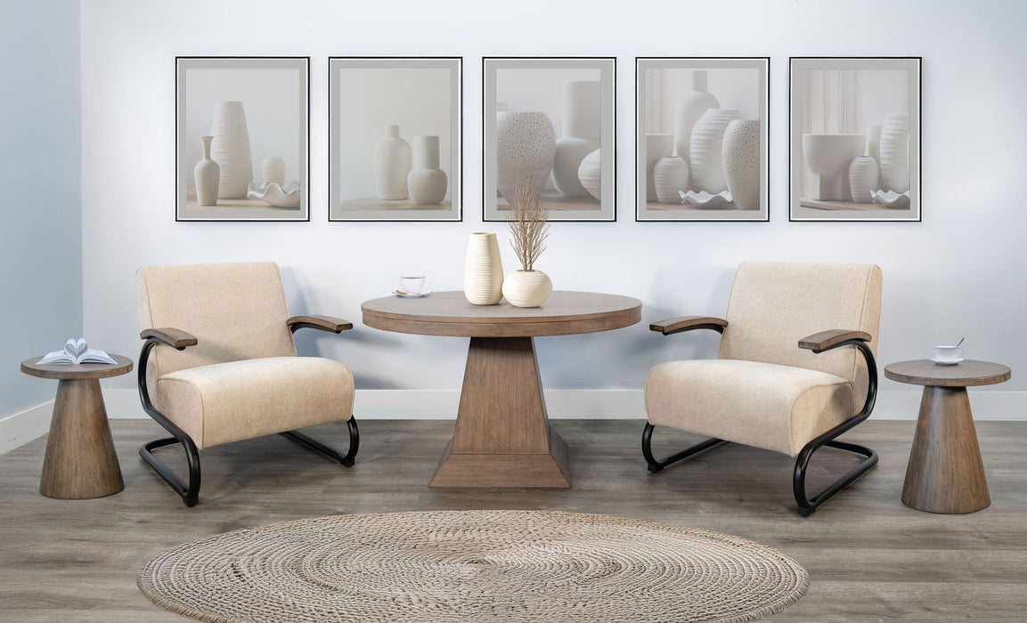 Haven - Round Pedestal Chat Table - Buckskin