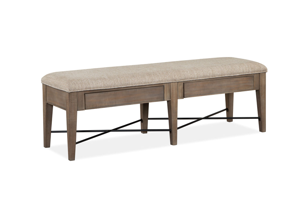 Paxton Place - Bench With Upholstered Seat - Dovetail Gray