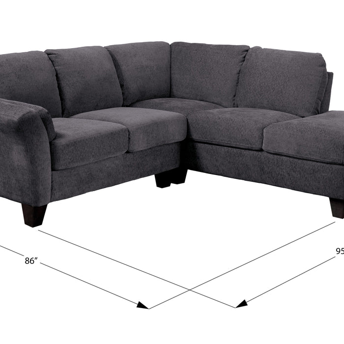 Clayton II - Rsf Sectional - Charcoal Gray