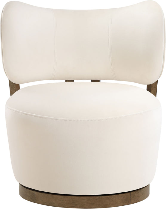 Elara - Velvet Upholstered Swivel Accent Chair - Stained Brown