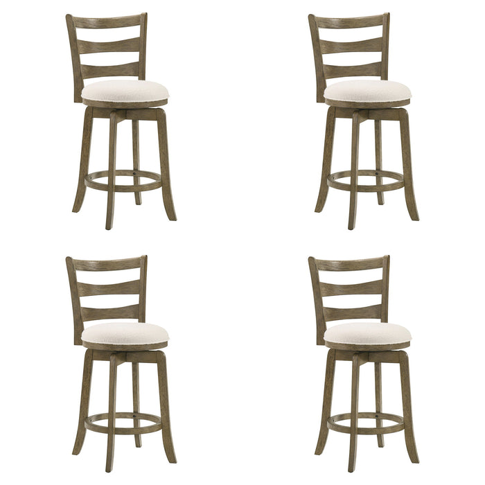 Melindra - Modern Farmhouse Swivel Wood Counter Height Kitchen Bar Stool