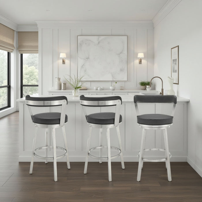 Bryant - Swivel Bar Stool With Silver Frame