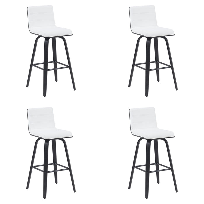 Vienna - Modern Swivel Bar Height Stool - Black Brushed Wood Frame