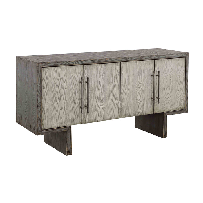 Inverness - Four Door Credenza - Blue Gray / Cream