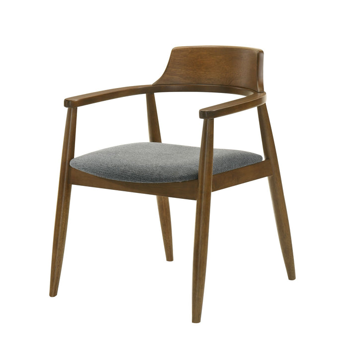 Emorie - Upholstered Solid Wood Dining Chair - Charcoal / Walnut