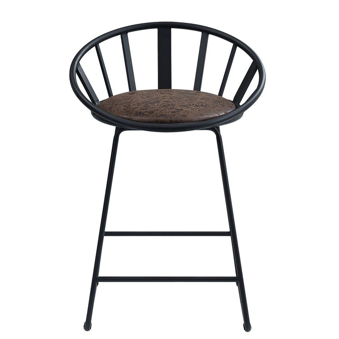 Zudora - Counter Height Chair (Set of 2) - Synthetic Leather & Black