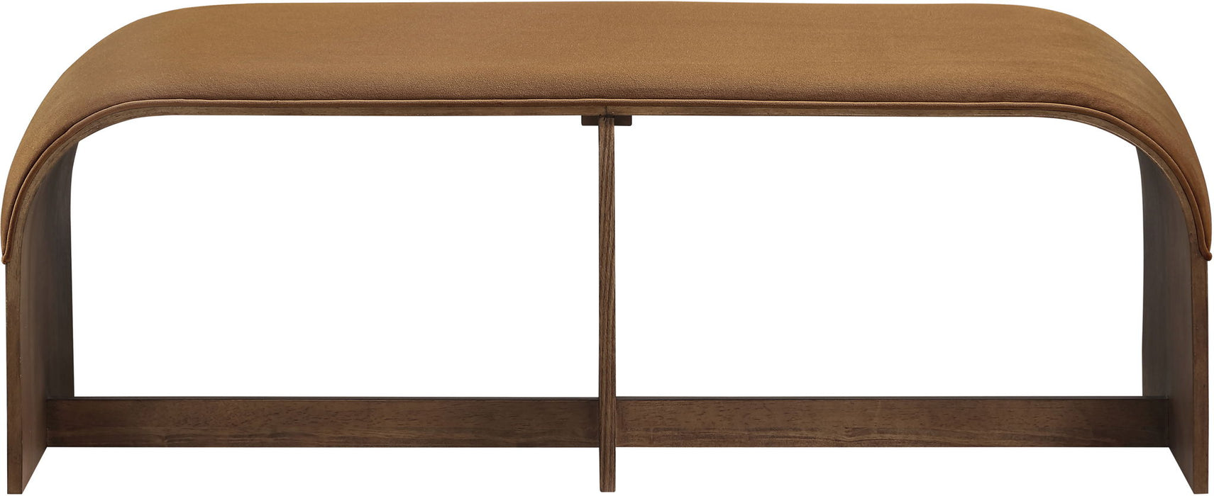 Sable - 52" Velvet Performance Fabric Upholstered Bench - Saddle