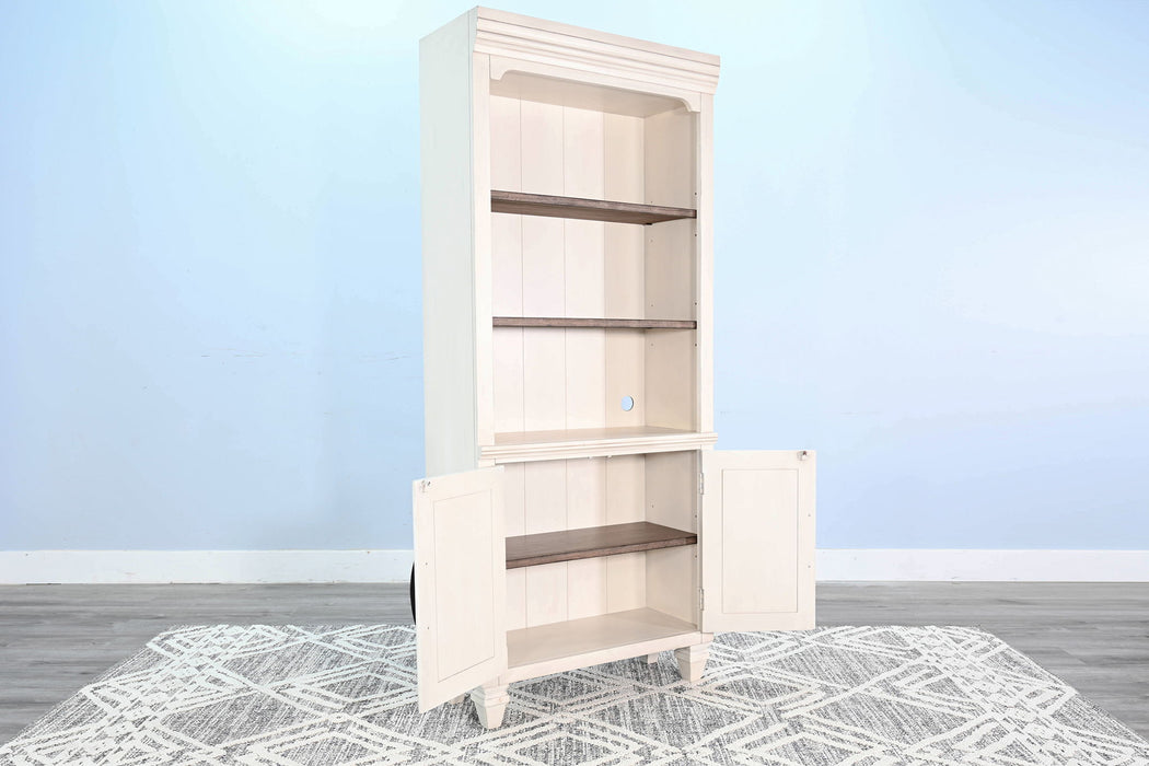 Pasadena - Two-Tone Wood Bookcase - Buckskin / Marble White