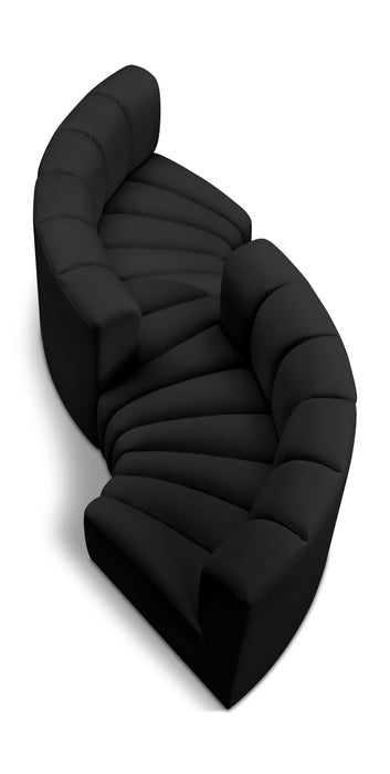 Arc - Faux Leather 4 Piece Curved Modular Sofa