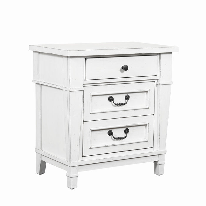 Stoney Creek - 3 Drawer Nightstand - Weathered White