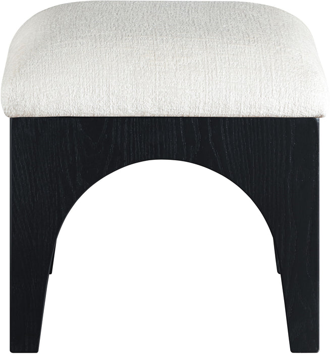 Lawson - Chenille Fabric Ottoman - Black Base