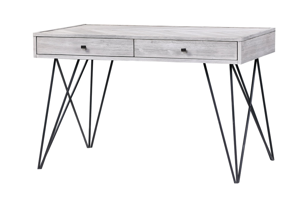 Aspen Court II - Two Drawer Writing Desk - Herringbone White Rub