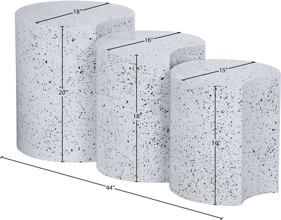 Dimple - 3 Piece Modular End Table - Terazzo Finish