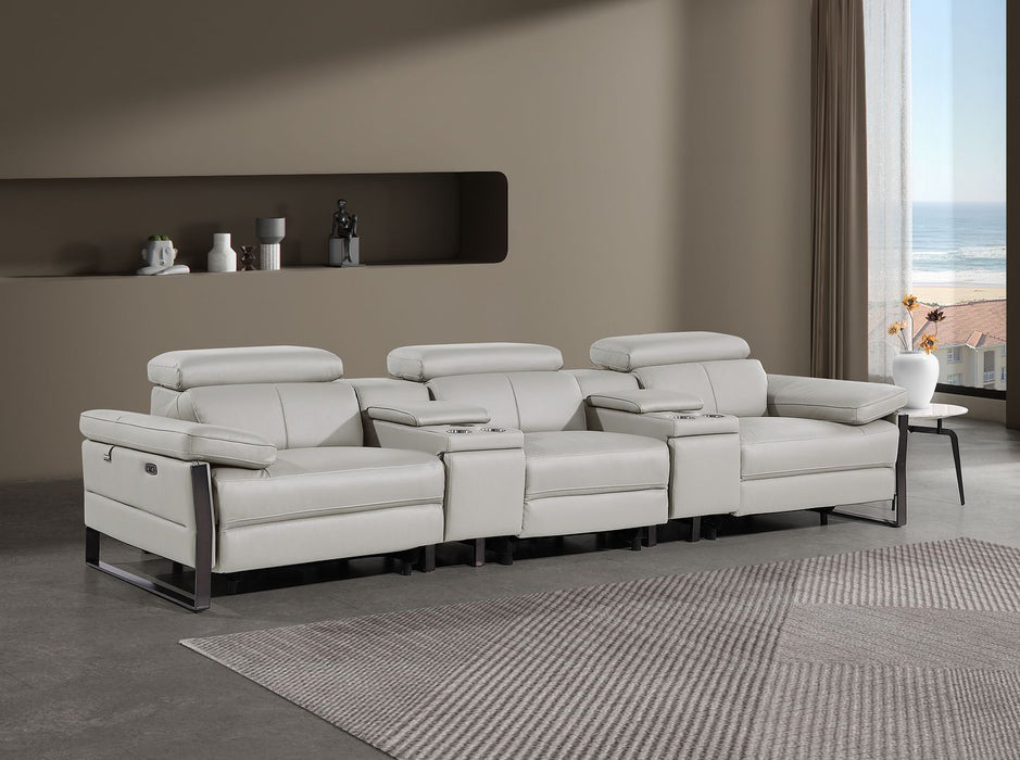1246 - Modular Power Triple Reclining Dual Console Sofa With Power Reclining Headrests