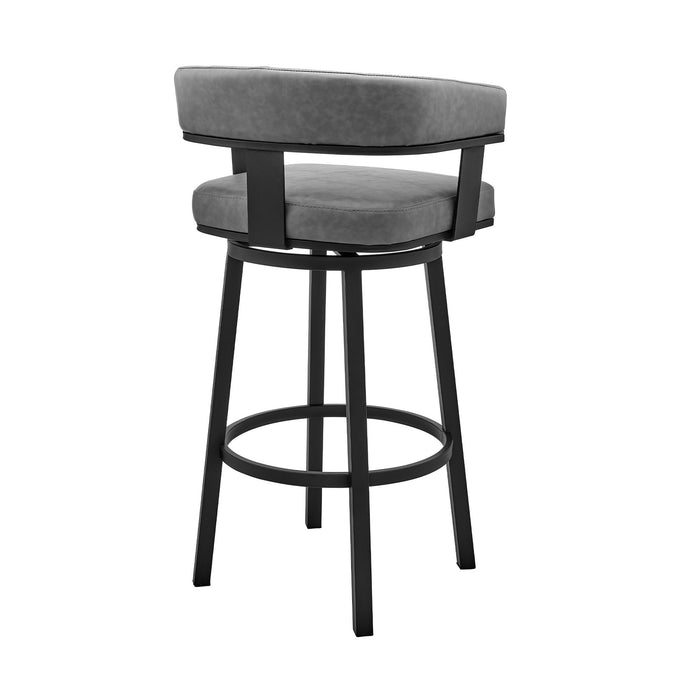 Lorin - 26" Counter Height Swivel Bar Stool - Black And Gray Faux Leather