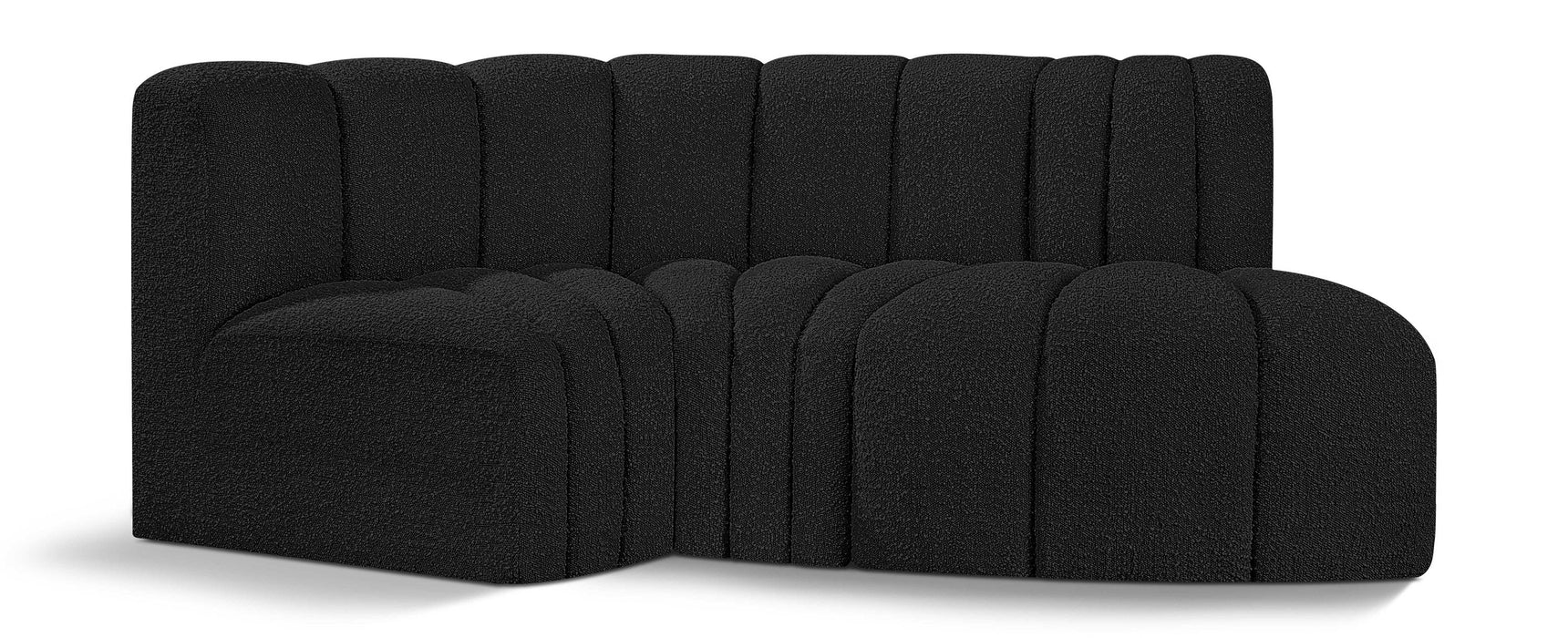 Arc - Boucle Fabric 3 Piece Modular L-Shaped Sofa