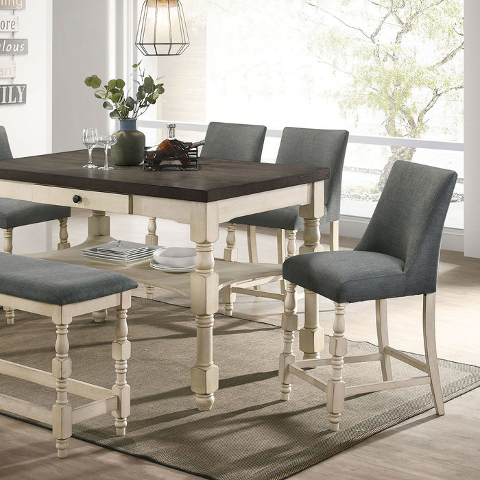 Plymouth - Counter Height Table - Ivory / Dark Gray