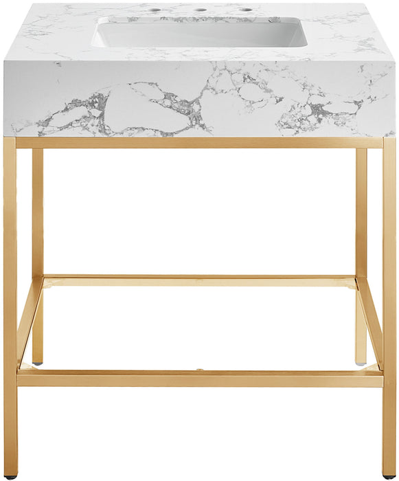 Marmo - Engineered Marble Bathroom Vanity With Gold Base