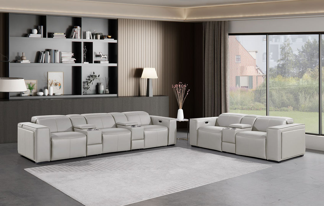 1224 - 8-Piece Modular Power Reclining Sofa & Loveseat Set In With 5 Power Recliners & Power Headrests