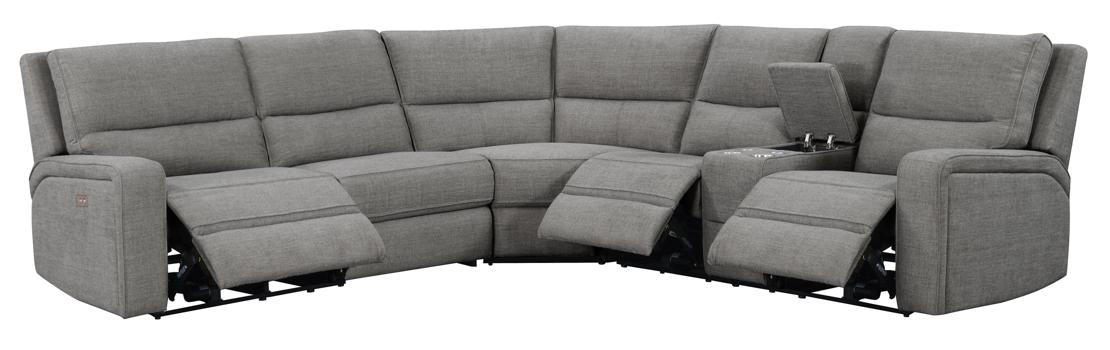 Medford - Power Reclining Sectional - Charcoal Ash