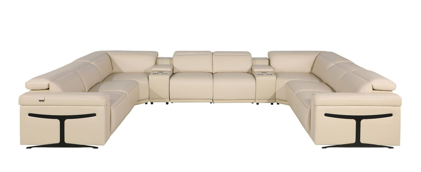1126 - 10-Piece U-Shaped Sectional Sofa In With 4 Power Recliners & Power Headrests