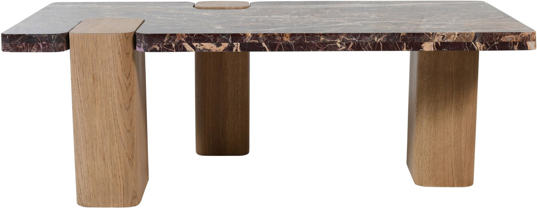 Ravenna - Marble/Stone Coffee Table - Burgundy