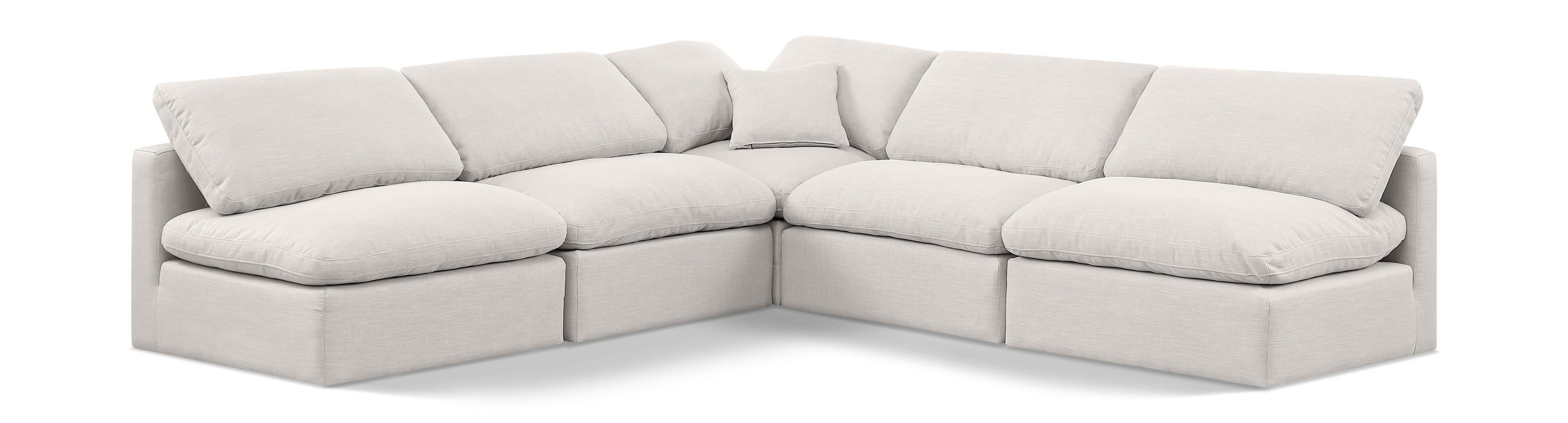 Indulge - Linen 5 Piece Modular Corner Armless Sectional