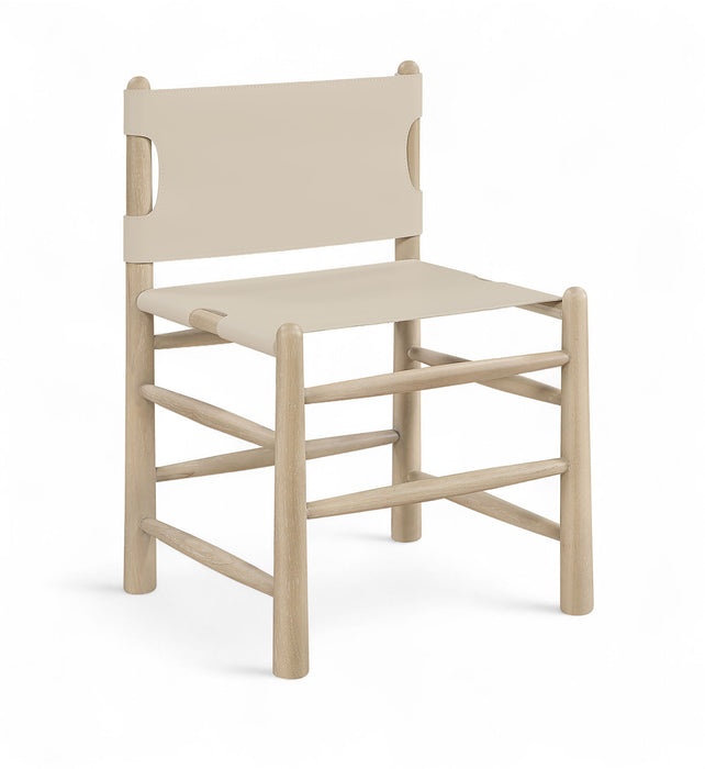 Santos - Vegan Leather Upholstered Dining Chair With Stained Natural Base (Set of 2)