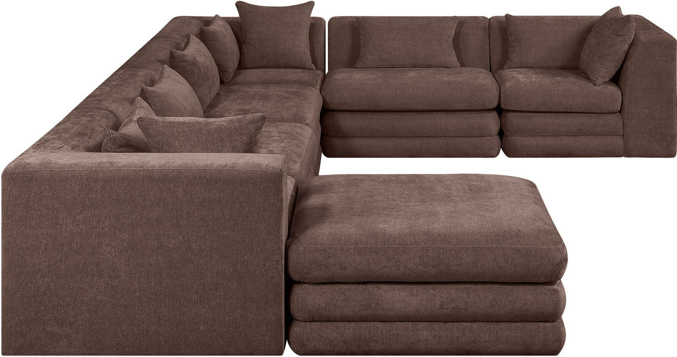 Stellar - 7 Piece Chenille Fabric Upholstered Modular Sectional