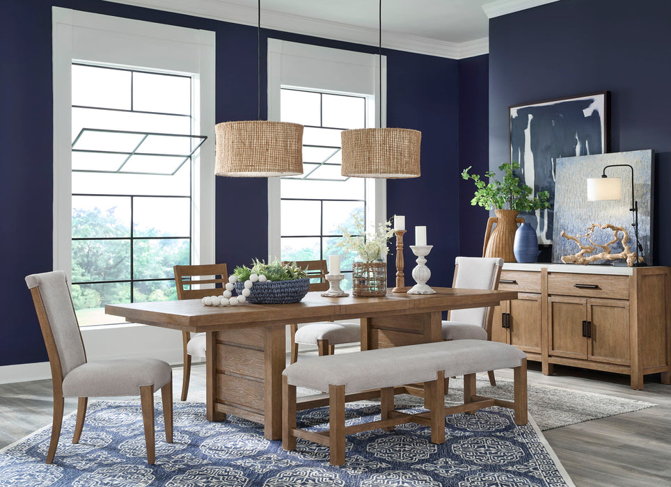 Plum Creek - 7 Piece Extendable Trestle Dining Table Set