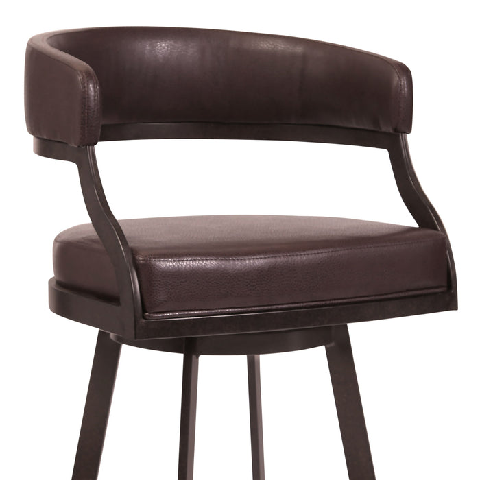 Saturn - 26" Counter Height Barstool - Auburn Bay And Brown Faux Leather