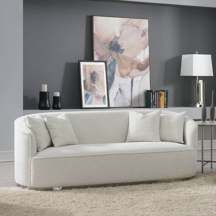 Odette - Sofa With 4 Pillows - Beige Chenille