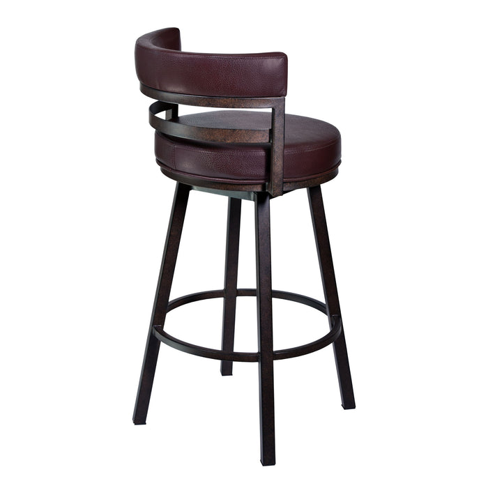 Madrid - 26" Barstool - Auburn Bay Finish With Brown Pu Upholstery