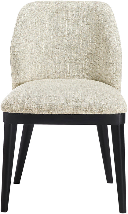 Valeo - Linen Textured Fabric Upholstered Dining Chair (Set of 2) - Painted Black Base
