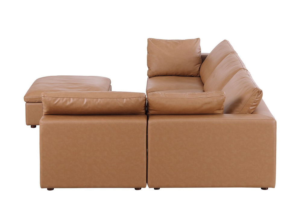 1100 - 5-Piece Right Arm Facing 3-Seat Sectional (Top-Grain Italian Leather)