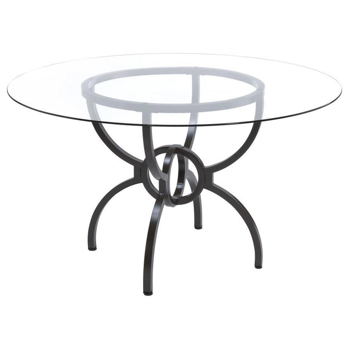 Aviano - 5 Piece Dining Set - Gunmetal And Matte Black