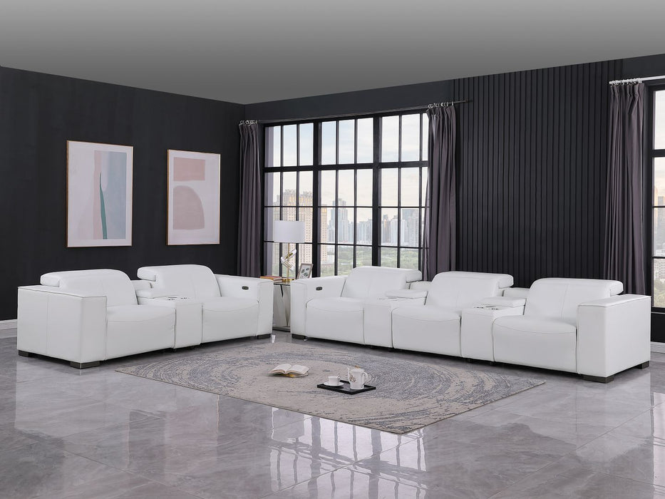 1208 - Modular Leather Sofa Loveseat With 6 Recliners And Power Headrests