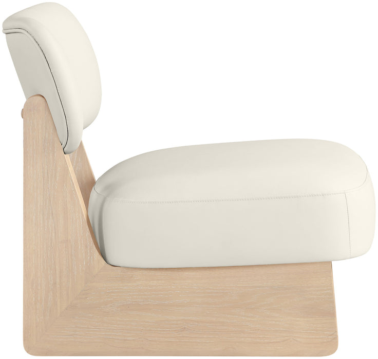 Vetra - Vegan Leather Upholstered Accent Chair With Natural Base