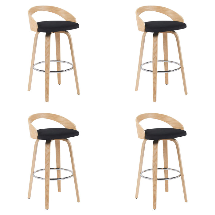 Sonia - Modern Swivel Bar Height Stool - Patterned Oak Wood Finish