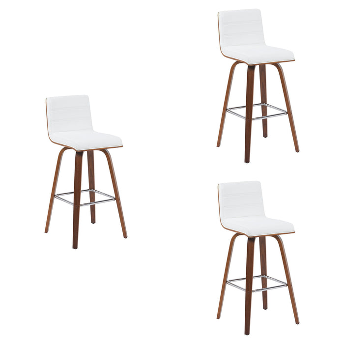 Vienna - Modern Swivel Bar Height Stool - Walnut Finished Wood Frame