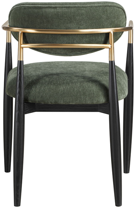 Riccio - Fabric Dining Arm Chair (Set of 2) - Black And Gold Frame